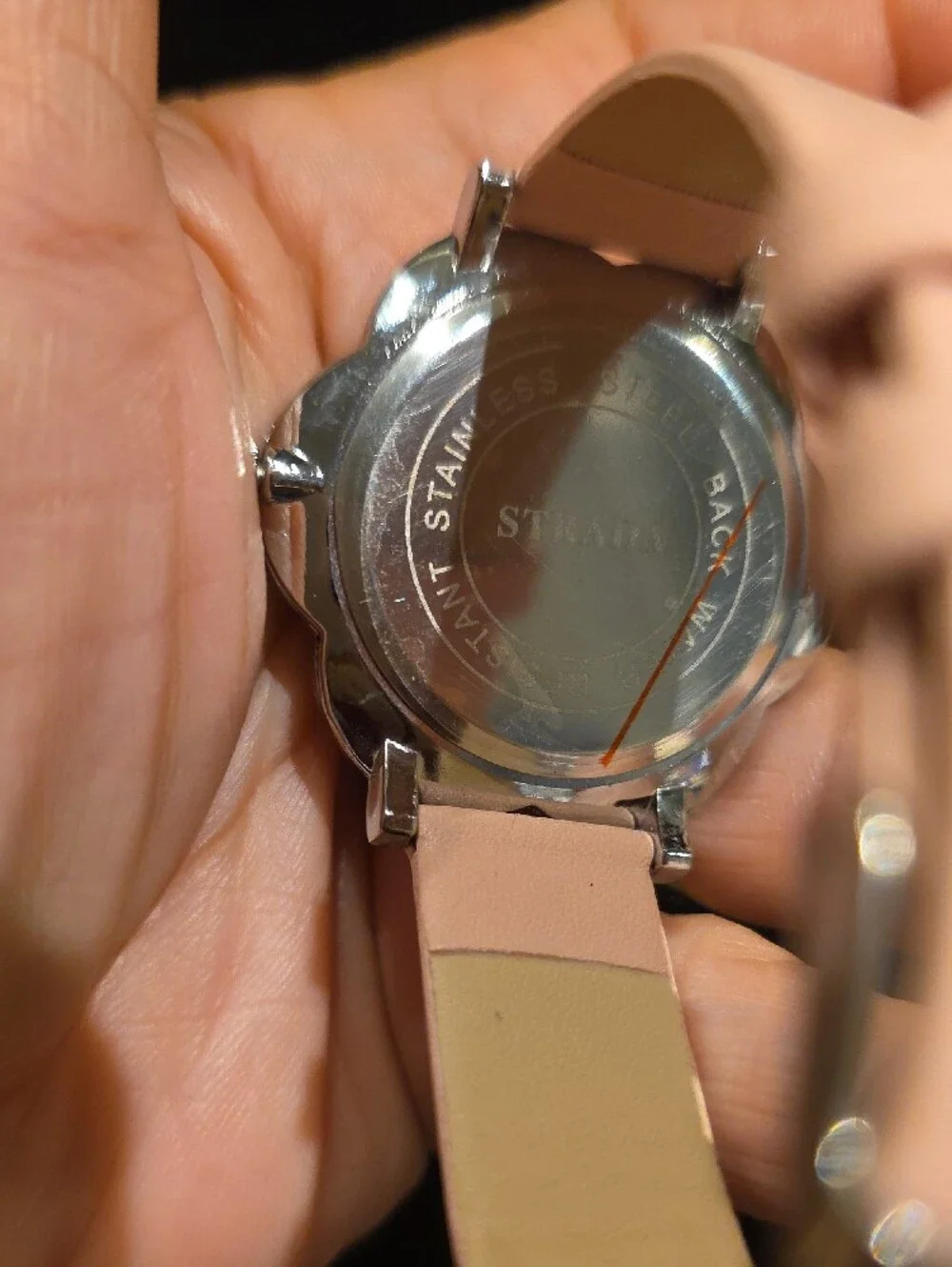 Strada Pink Crystal Flower Bezel Watch with White Dial